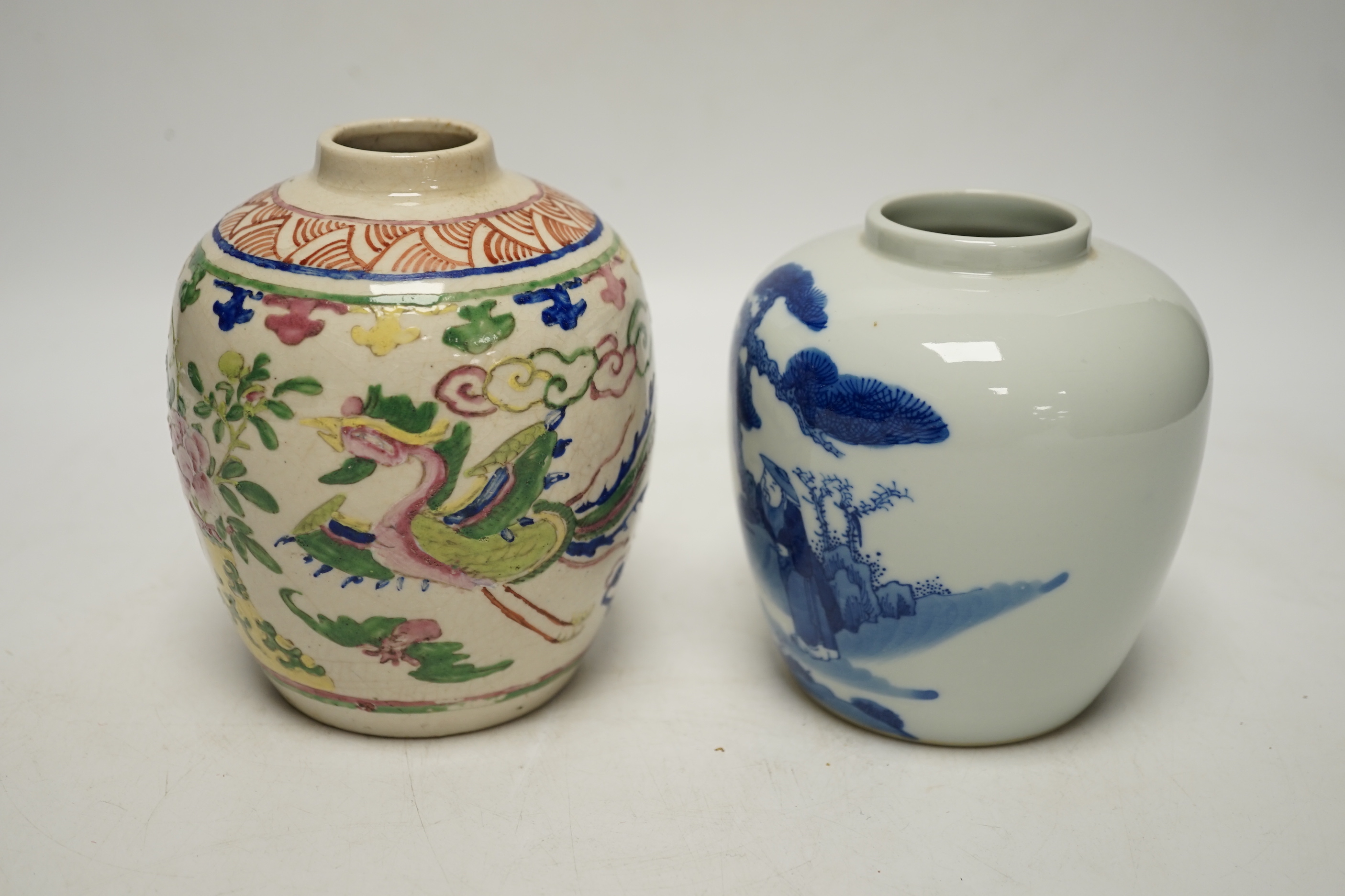 Two Chinese jars tallest 14cm